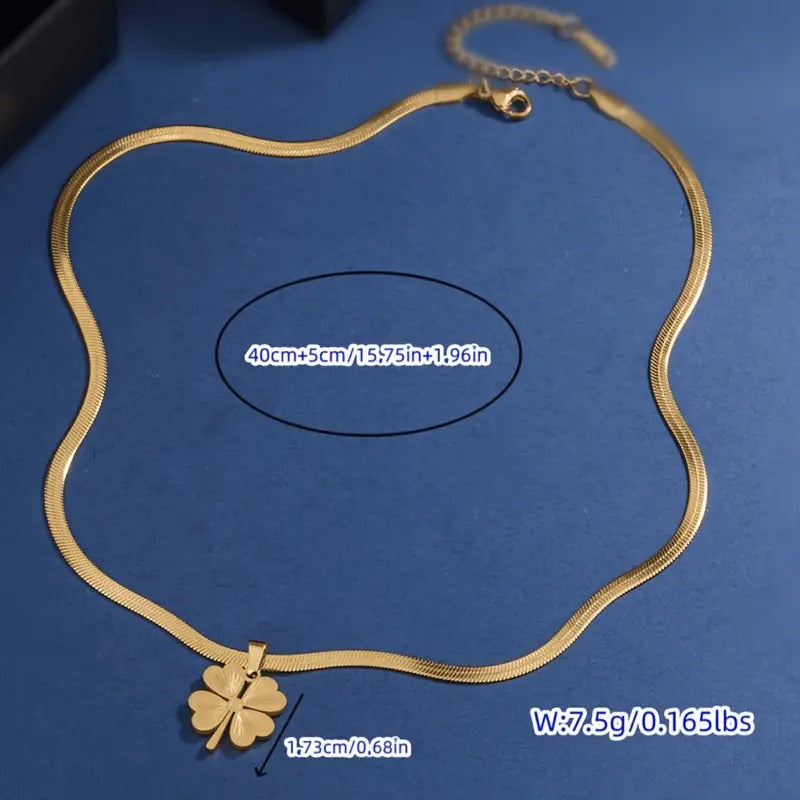 A classic and fashionable light luxury stainless steel snake bone chain.