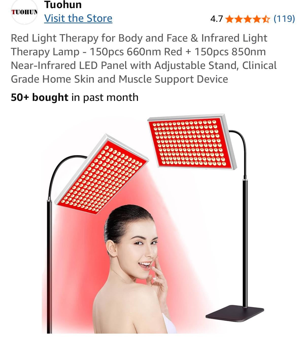 Full Body Red Light Therapy Panel with Stand β 660nm & 850nm Infrared LED for Skin, Pain Relief & Wellness