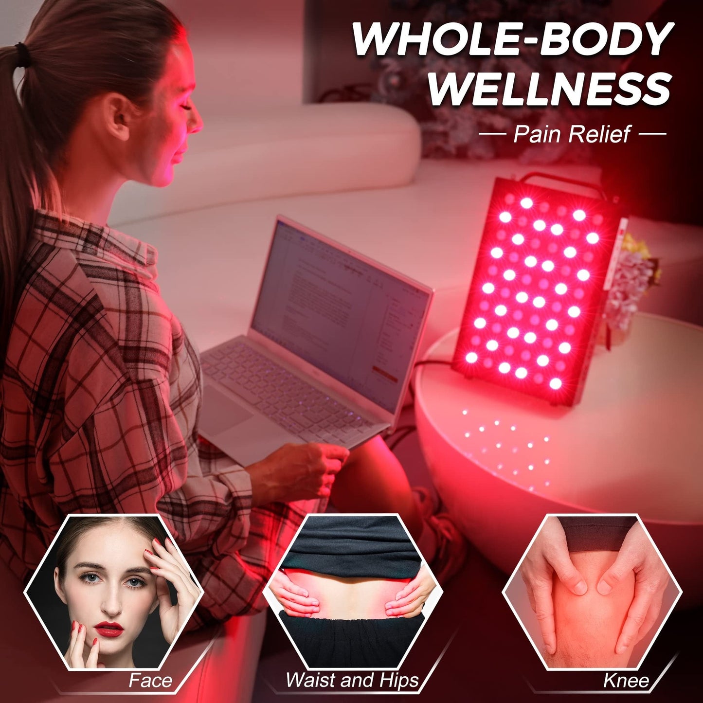 Full Body Red Light Therapy Panel with Stand β 660nm & 850nm Infrared LED for Skin, Pain Relief & Wellness