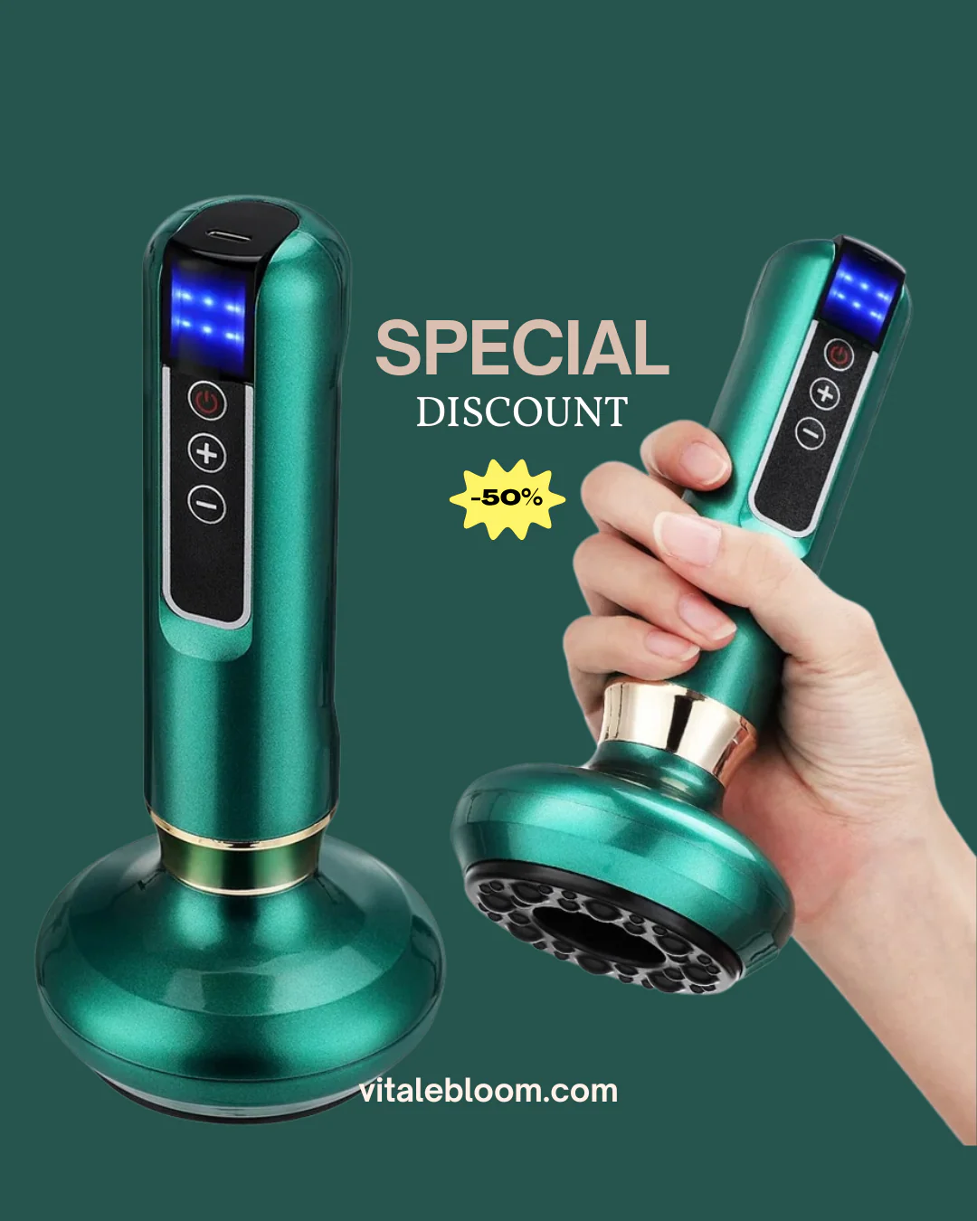 3-in-1 Smart Cupping Massager with Red Light & Gua Sha β Deep Muscle Relief & Pain Therapy Tool
