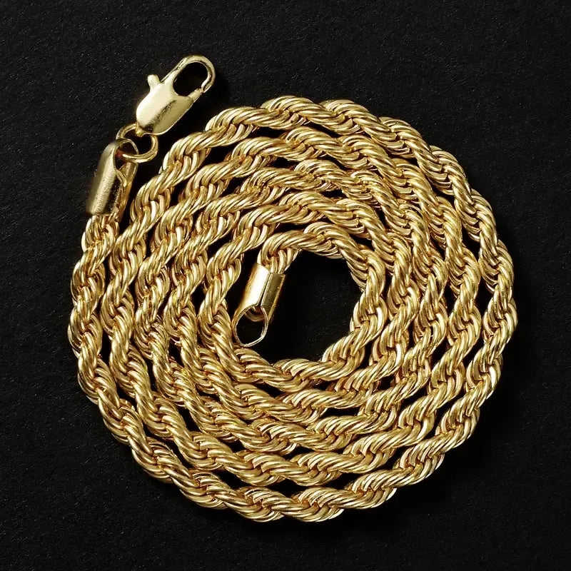 (Necklace + Bracelet) New Luxury Men And Women 18-karat Golden.