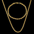 (Necklace + Bracelet) New Luxury Men And Women 18-karat Golden.