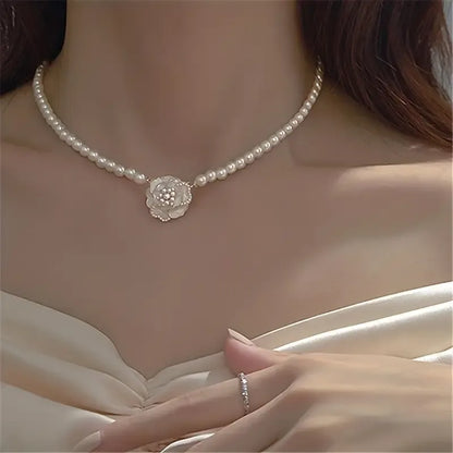 Camellia Flower Necklace for Women.