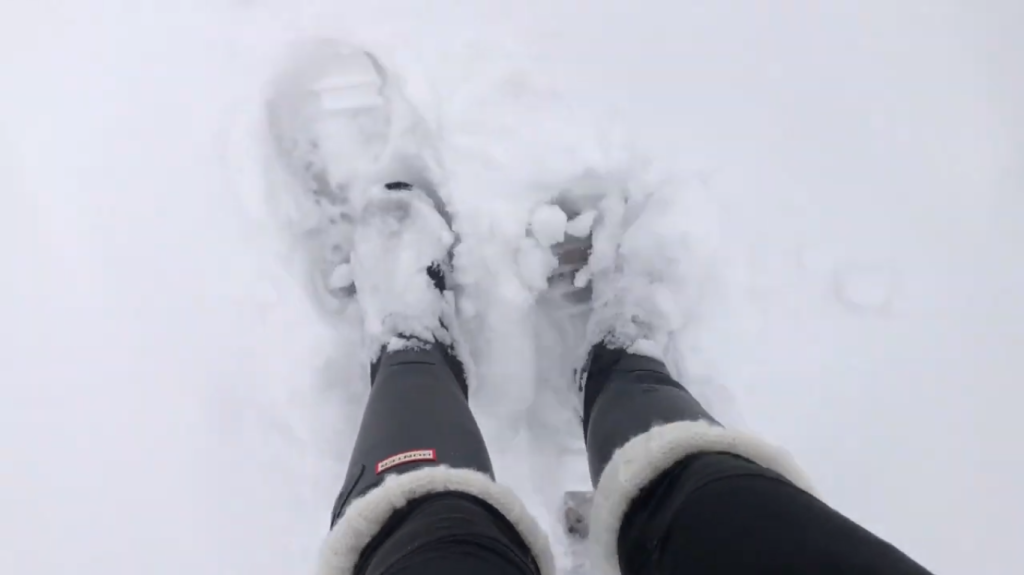 Wearing Hunter Boots in Snow or Ice