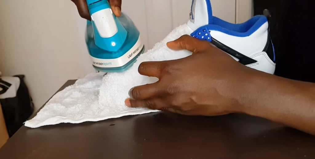 Use an Iron to remove creases from jordan 4